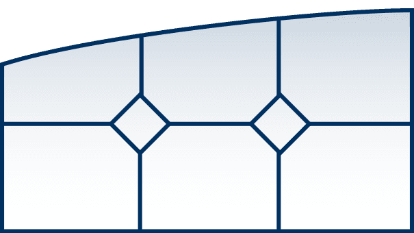 Vitraux arqués 6 carreaux diamant